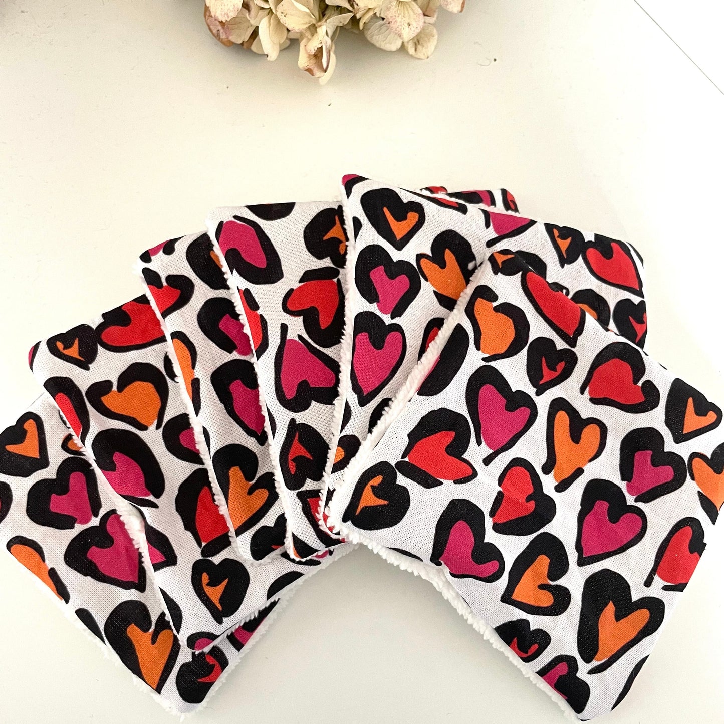 Coffret 6 lingettes lavables - Edition Saint-Valentin