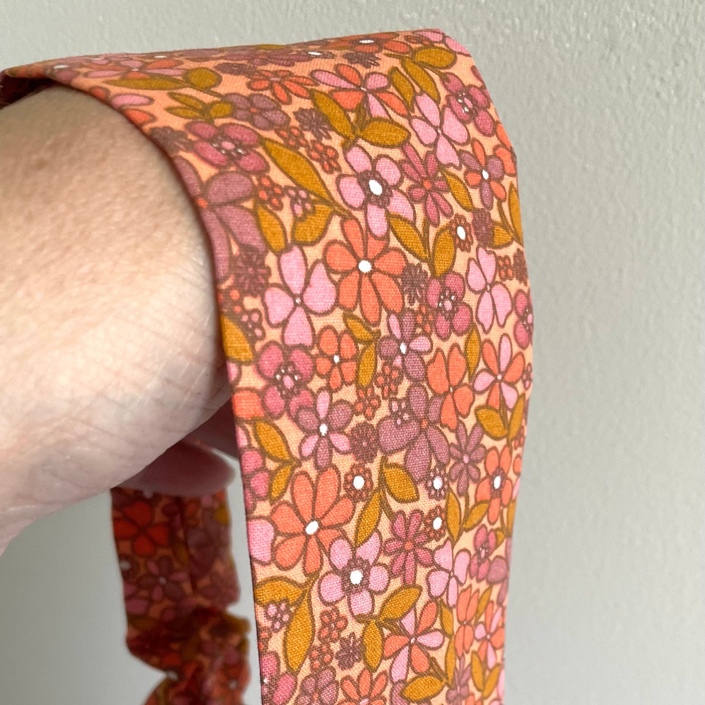 détails tissu floral coton bandeau fait main Creasoiz
