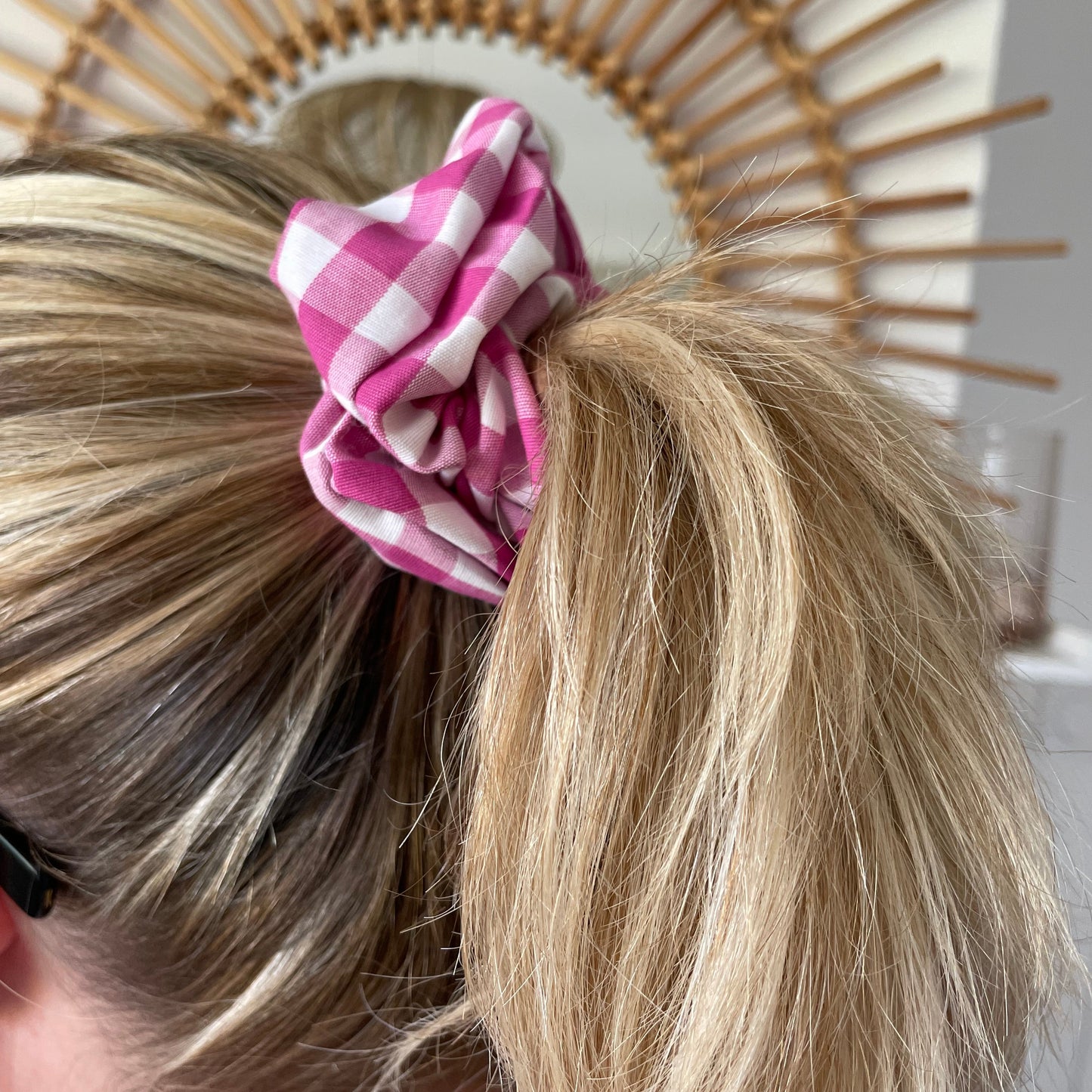 Chouchou cheveux vichy rose – accessoire cheveux - Lilly Rose