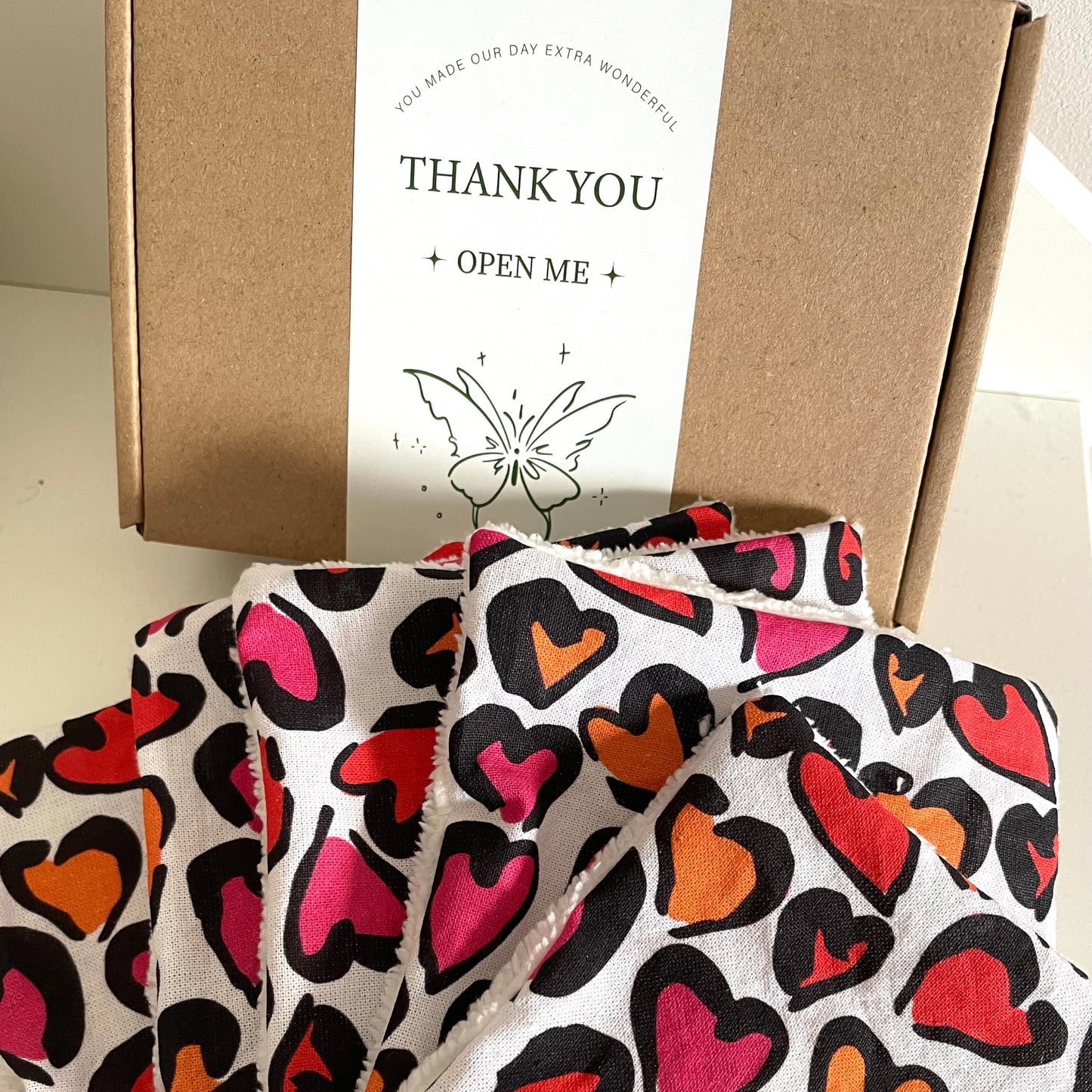 Coffret 6 lingettes lavables - Edition Saint-Valentin