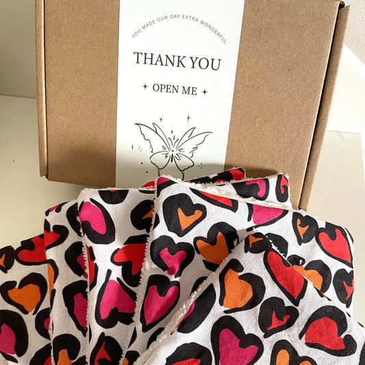 Coffret 6 lingettes lavables - Edition Saint-Valentin