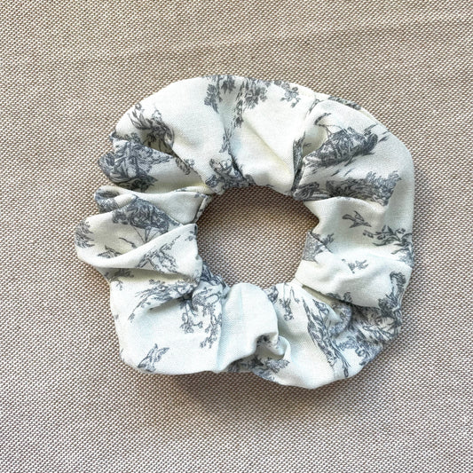 chouchou cheveux viscose toile de jouy ris fait main Creasoiz