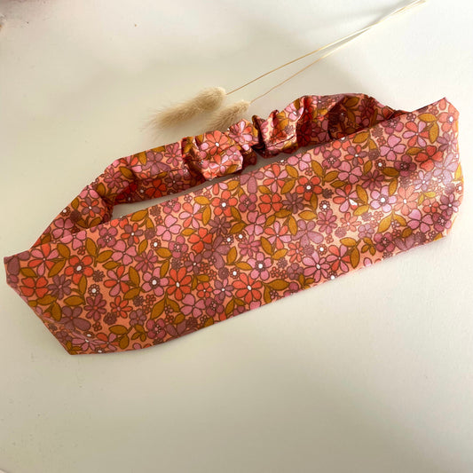 Bandeau cheveux floral retro en coton fait main Creasoiz